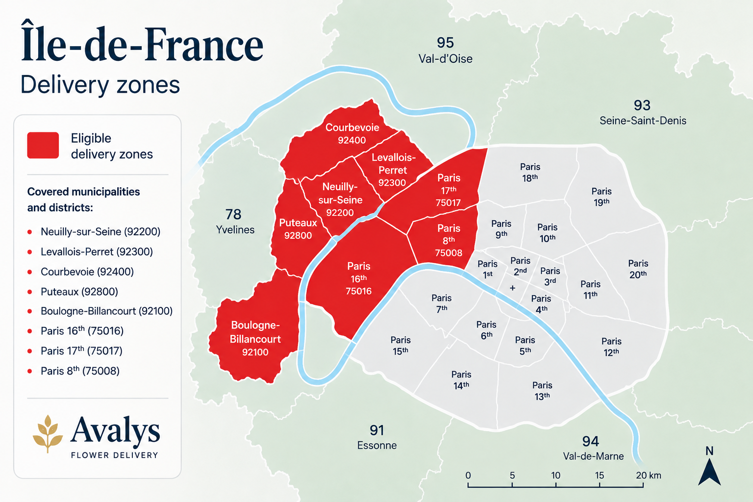 Avalys delivery zone map